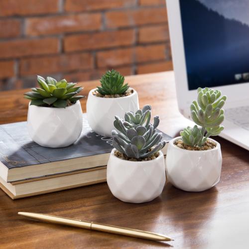 Modern Mini Pot For Decor White Set of 4