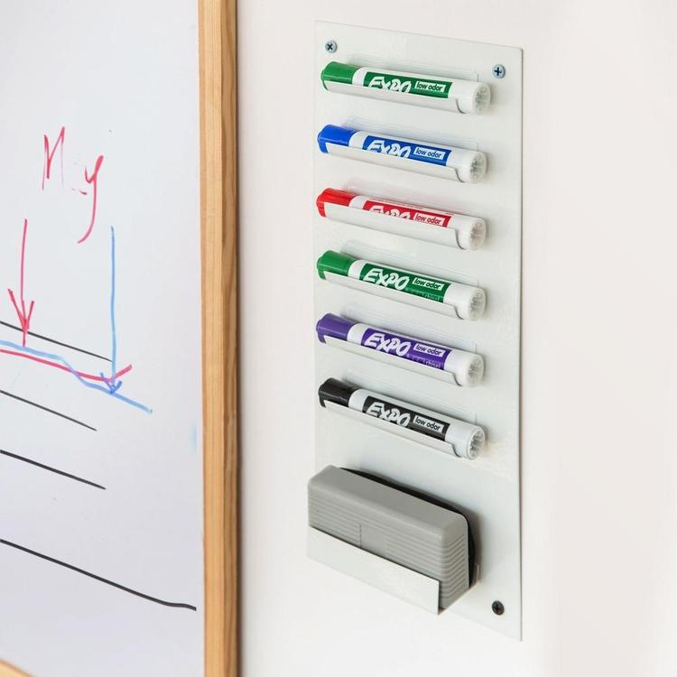 Black Metal Wire White Board Marker and Dry Eraser Holder Rack
