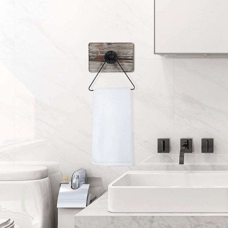 Black Modern Wall Mounted Hexagon Metal Bathroom Hand Towel Ring – MyGift