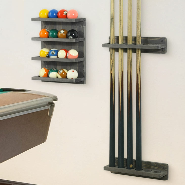 Trænge ind Fristelse Hovedgade Wall Mounted Weathered Gray Wood Pool Cue Rack, Billiards Accessories –  MyGift