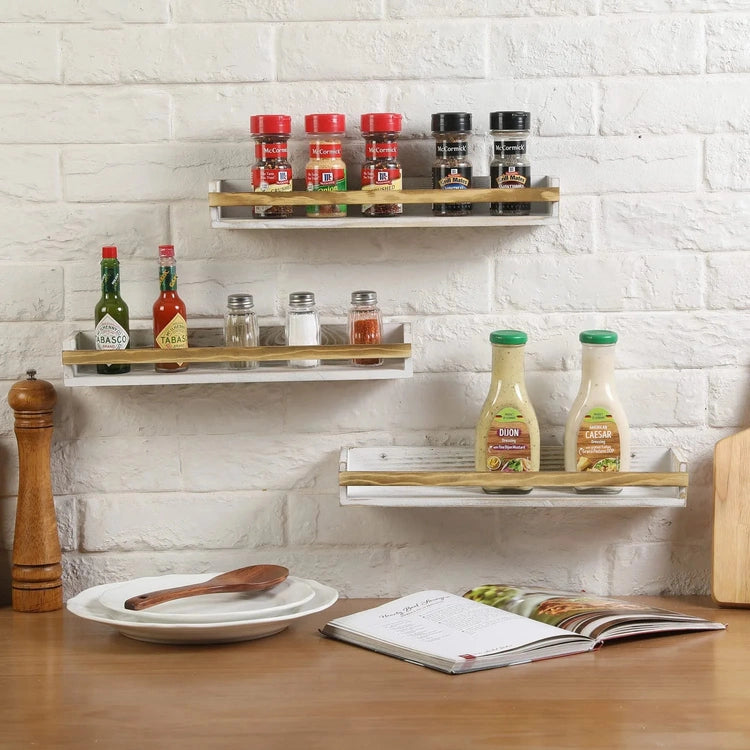 Wooden spice rack: wall mount/countertop spice organizer