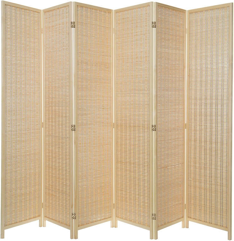 Decorative Woven Bamboo 6-panel Room Divider Screen – Mygift