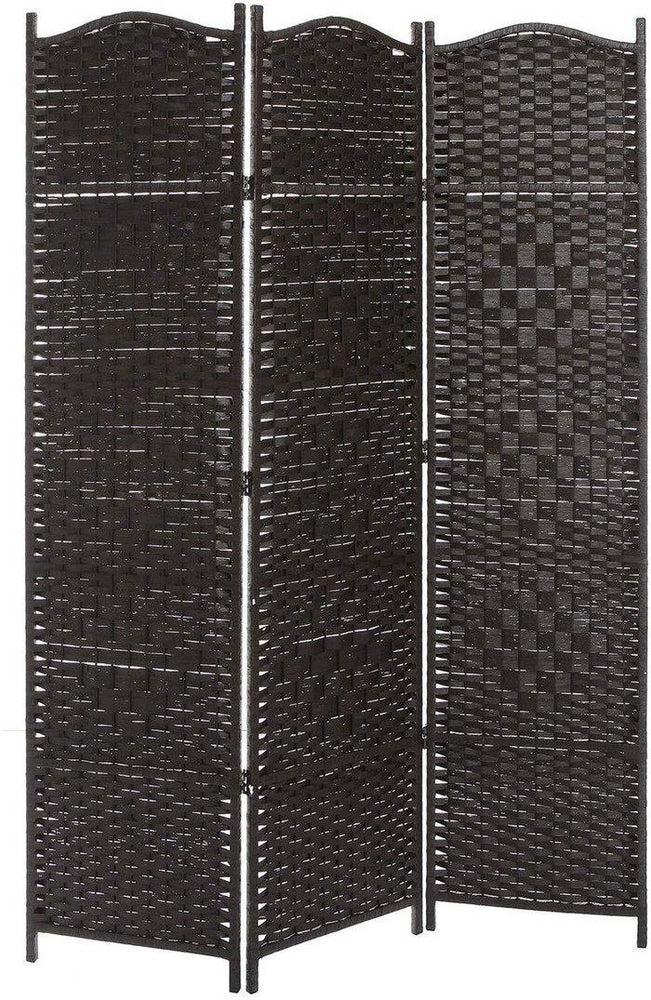 Bamboo Woven 3-Panel Room Divider, Brown