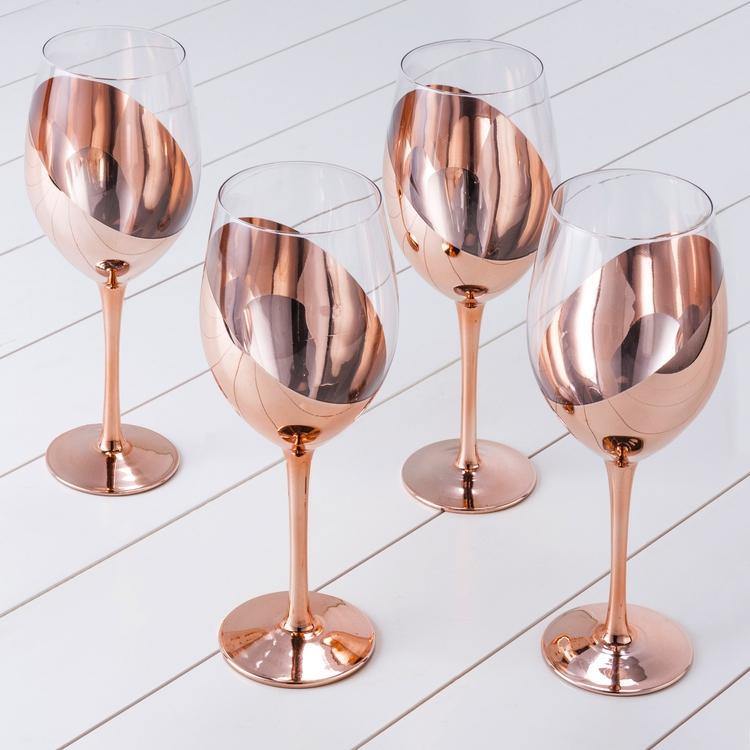 Etched Glass Holiday Wine Glasses, Set of 4 – MyGift