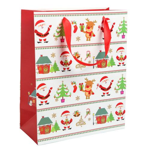 Festive Christmas Gift Bags with Tissues - Set of 6