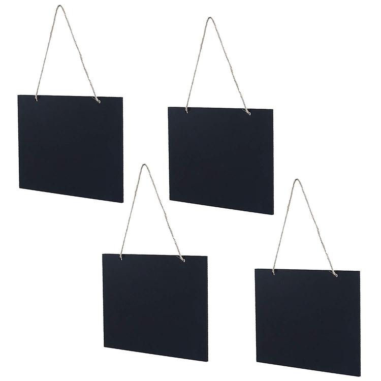 Hanging Chalkboard Signs with Rustic Rope, Set of 4