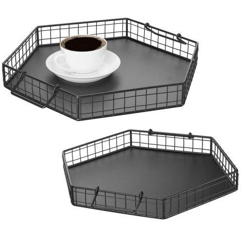 Matte Black Metal Wire Nesting Trays, Set of 2 - MyGift