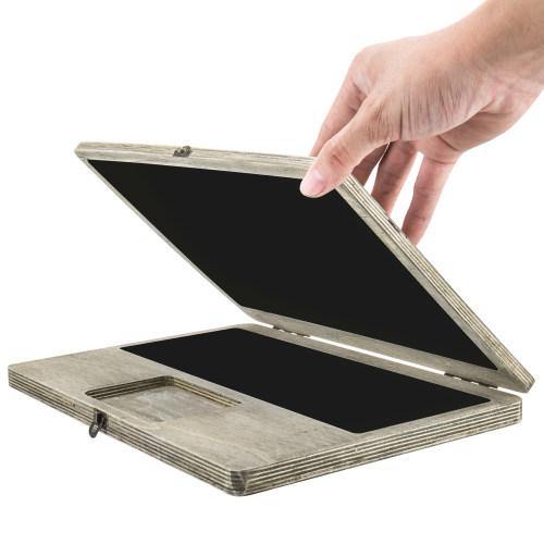 Portable Laptop-Shaped Chalkboard, Distressed Wood - MyGift