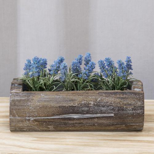 Reclaimed Style Solid Wood Log Rectangular Planter Pot