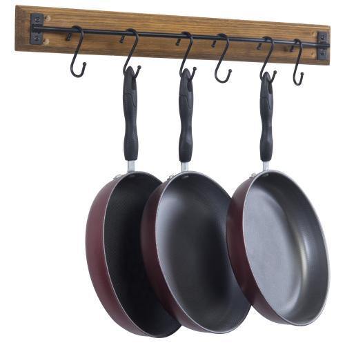 Rustic Brown Wood Pot & Pan Organizer Rack - MyGift