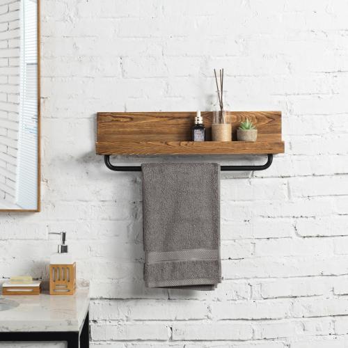 Farmhouse Towel Rack, Metal Floating Shelves Towel Holder, Iron
