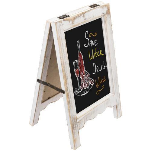 Small A-Frame Whitewashed Wood Tabletop Chalkboard Sign - MyGift