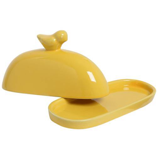 Yellow Bird Ceramic Butter Dish - MyGift