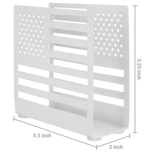 White Metal American Flag Cut-out Design Napkin Holder