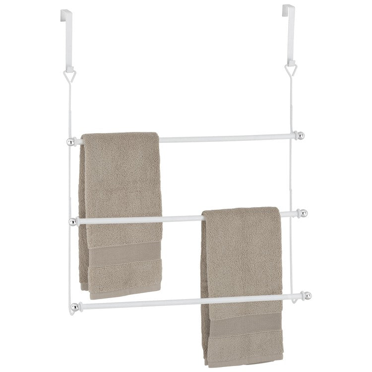 Over-The-Door 3 White Metal Towel Rack-MyGift