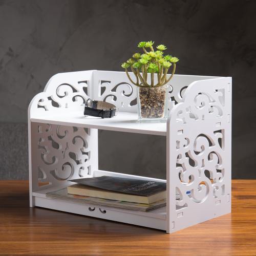 White Cutout Scrollwork Design Desktop Bookshelf - MyGift