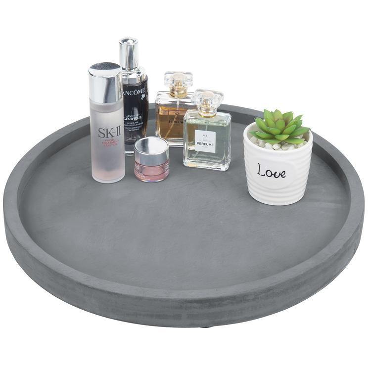 16 inch Cement Bathroom Vanity Tray, Dark Gray - MyGift