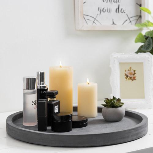 16 inch Cement Bathroom Vanity Tray, Dark Gray - MyGift