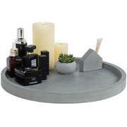 16-Inch Concrete Grey Round Vanity Tray - MyGift