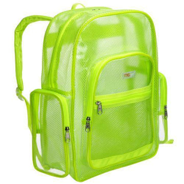 17-Inch Green Mesh & Clear PVC School Backpack – MyGift