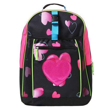 17.5 Inch Glitter Heart Children Student Backpack with Lunch Box – MyGift