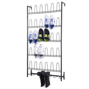 18 Pair Black Metal Wall Mounted Entryway Shoe Storage Organizer Rack - MyGift Enterprise LLC