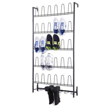 Sliver Metal Wall Mounted Boots and Shoe Rack Storage Organizer Stand, –  MyGift