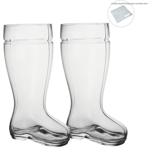 2 Liter Beer Boot Glass Set - Oktoberfest Beer Boots - Set of 2 - MyGift® - MyGift Enterprise LLC