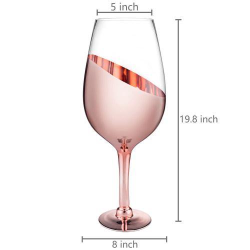 MyGift 20-Inch Giant Clear Decorative Hand Blown Wine Glass  Novelty Stemware/Champagne Magnum Chiller: Wine Glasses