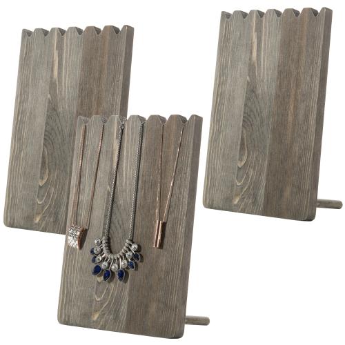 Gray Barn Wood Necklace Holder, Set of 3-MyGift