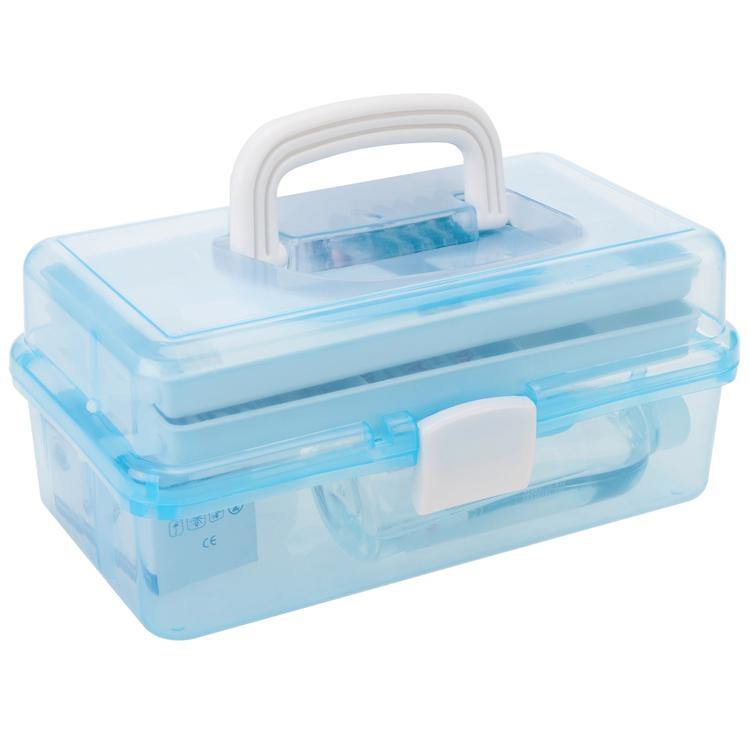 Clear Gray Multipurpose Portable Storage Box, Plastic Sewing Box