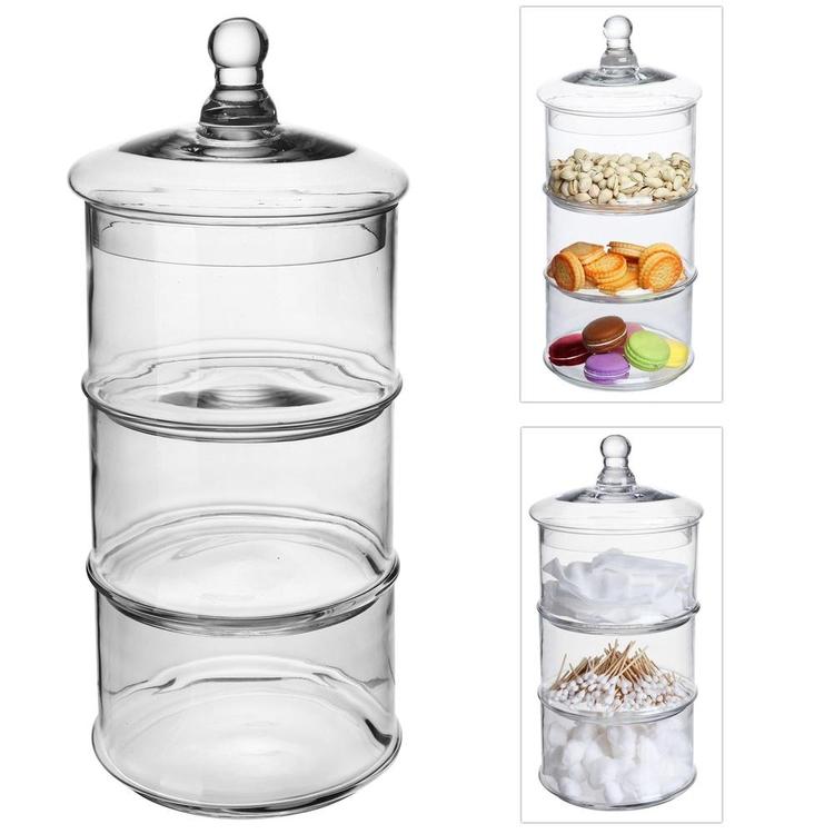 Crutello 3pc 68 Oz Apothecary Jars for Kitchen Storage - Glass Food St -  crutello
