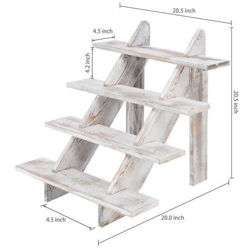 4-Tier Whitewashed Wood Display Riser - MyGift