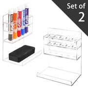 5 Slot Clear Acrylic Wall Mounted Dry Erase Marker and Eraser Holder, Set of 2 - MyGift Enterprise LLC