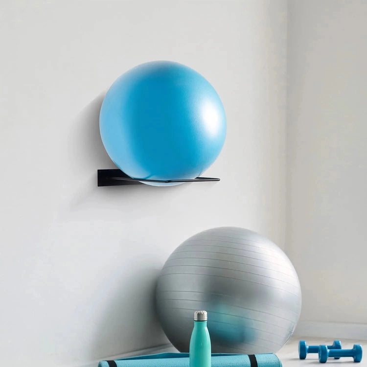 Black Metal Wire Wall Mounted Large Stability Ball Storage, Yoga