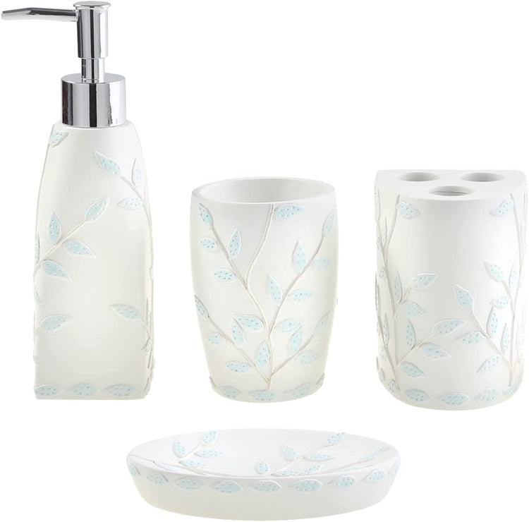 4pcs/set Simple Hexagon Geometric Design Bathroom Accessories Gift Set  Including Shower Gel Bottle, Soap Dish, Toothbrush Holder And Rinse Mug