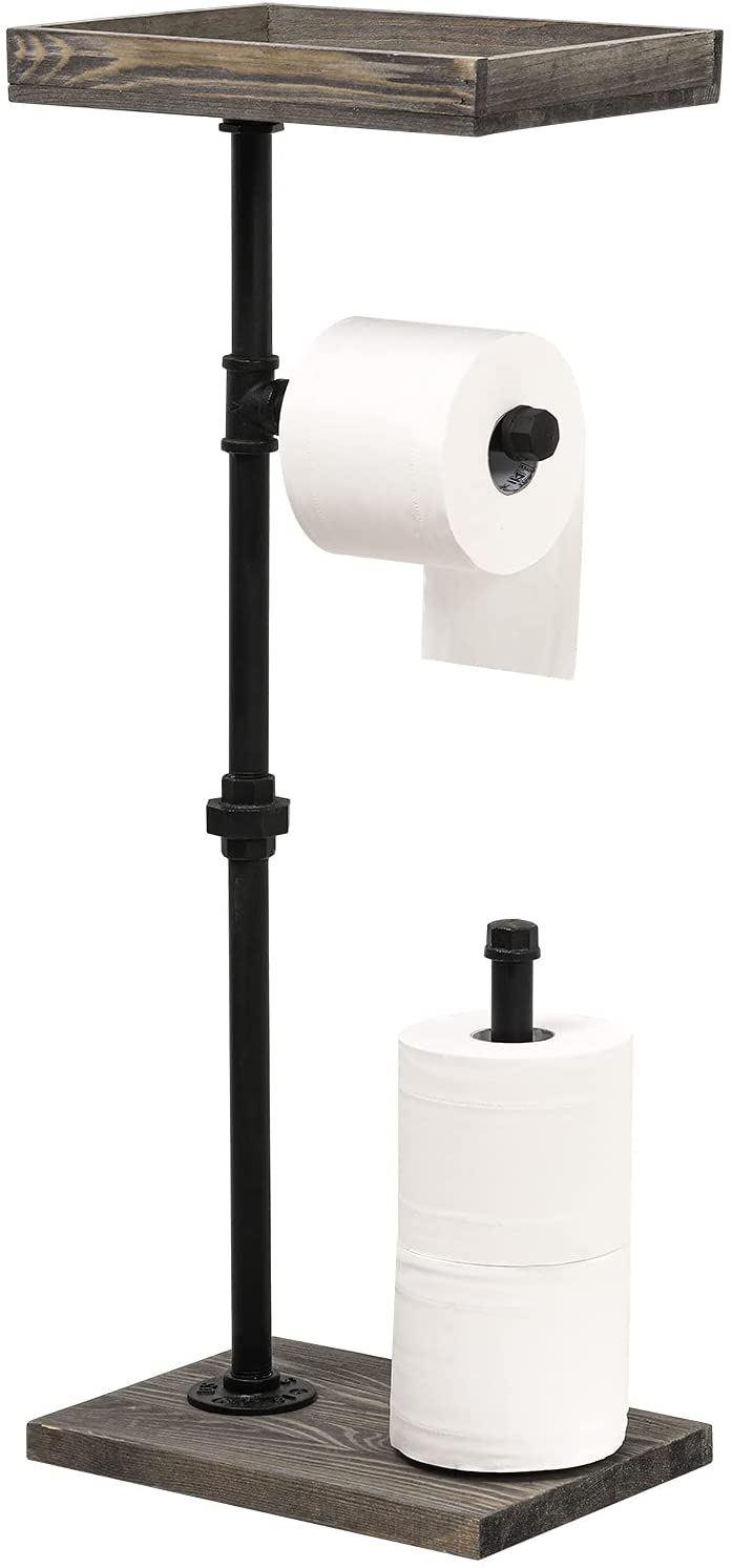 Buy Wood Paper Towel Holder Stand Free Standing Vintage Toilet