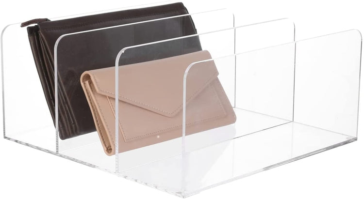 Cutora 3 Pack Clear Handbag Purse Storage Organizers for Closet, Acrylic  Handbag Purse Shoes Toy Dis…See more Cutora 3 Pack Clear Handbag Purse