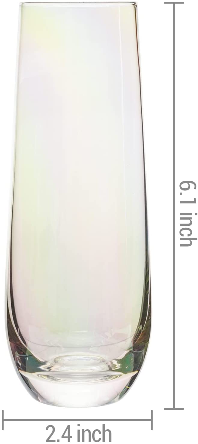 10 oz Brass-Plated Sparkling Wine Glass Modern Stemless Champagne Flut –  MyGift