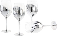 Faceted Silver & Glass Stemless Wine Glasses, Set of 4 — ZENGENIUS, INC.