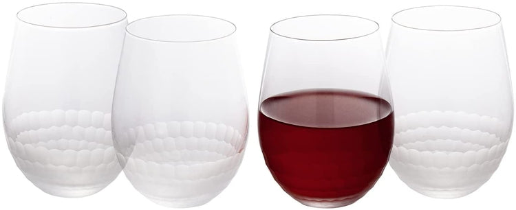 GLASKEY Crystal Stemless Wine Glasses Set of 4,Clear Wine Cups for Red and  White Wine Drinking Water…See more GLASKEY Crystal Stemless Wine Glasses