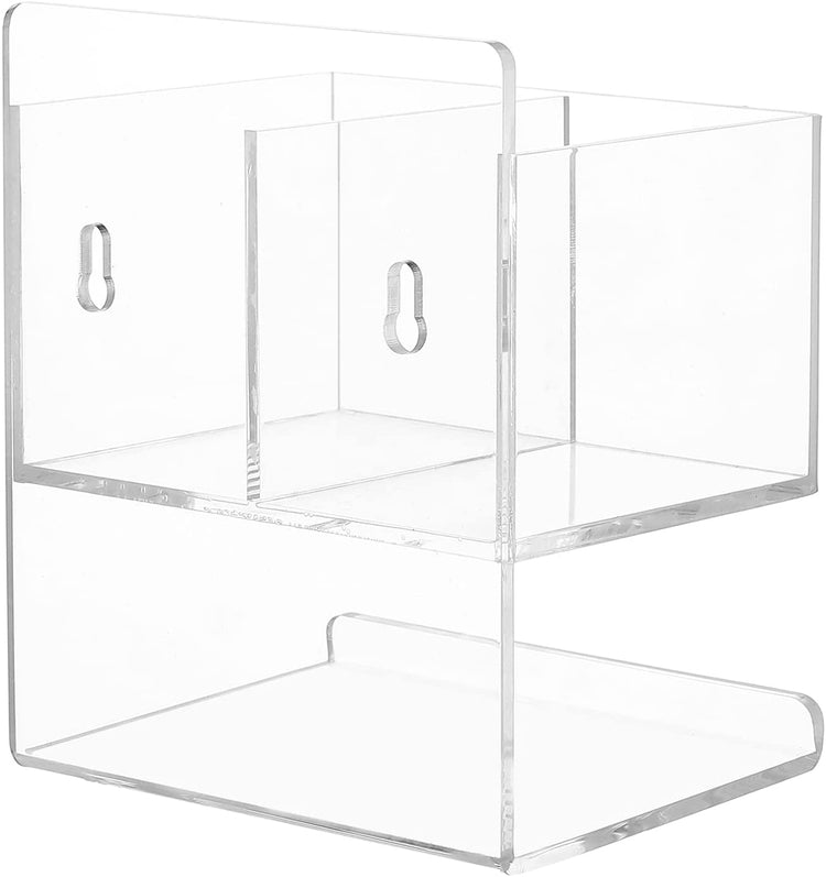 Clear Acrylic Whiteboard Storage Rack for Dry Erase Markers, Erasers, and Cleaner Bottle, Office Supplies Organizer-MyGift