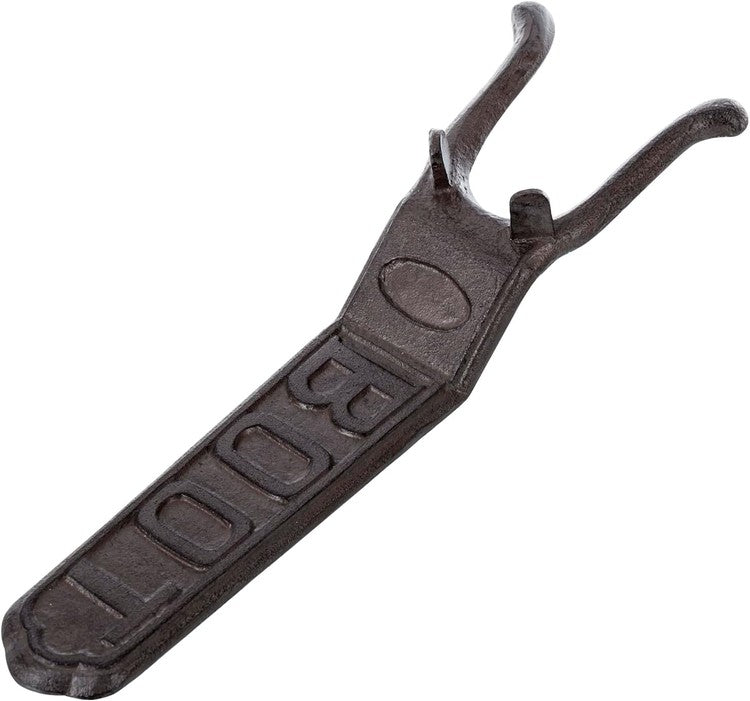 Heavy Duty Cast Iron Boot Jack and Shoe Remover with Embossed Boot Label, Boot Puller Hook Helper Tool for Taking Off Boots-MyGift