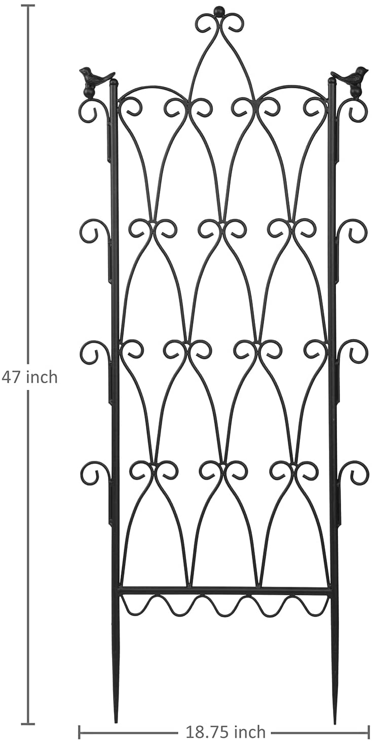 Set of 2, Large Metal Trellis Garden Decor, Outdoor Plant Climbing Support Stakes, 48 x 18 Inch-MyGift