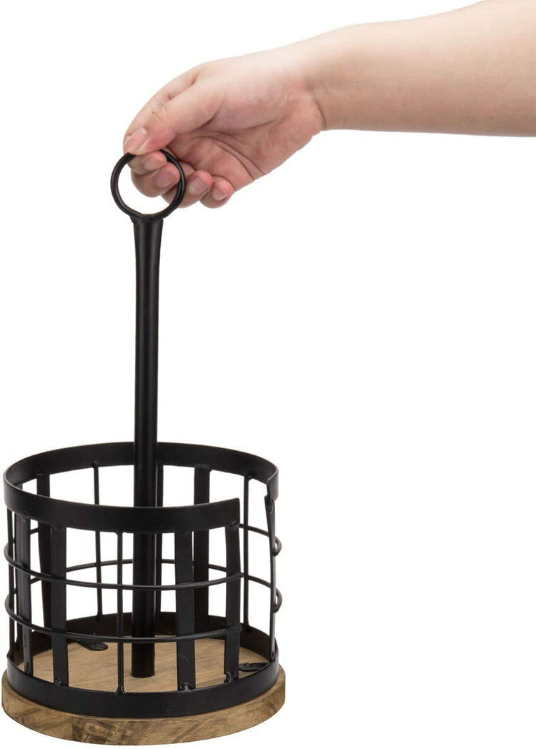 Iron and Mangowood Wire Paper Towel Holder Black - Threshold™