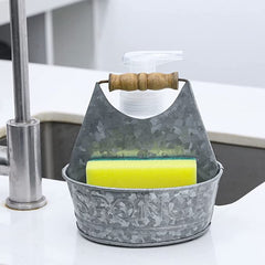 Sponge Holder for Farmhouse Sink - Rustic Galvanized Sink Holder for S -  Saratoga Home