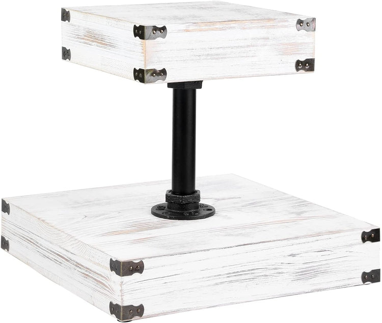 white black metal 2 tier square