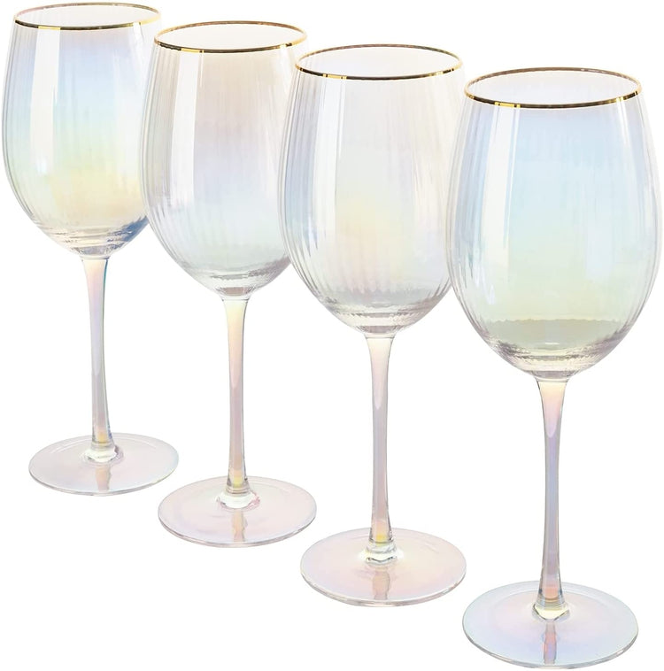 Iridescent Ribbed Cocktail Glass - Set of 4, Home