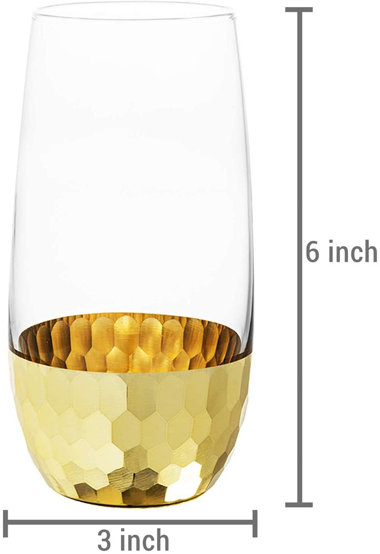 Modern Brass Stemless Wine Glasses
