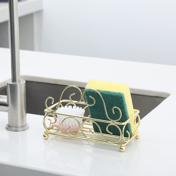 Kitchen Sink Organizer Sponge Holder with Towel Rack Countertop